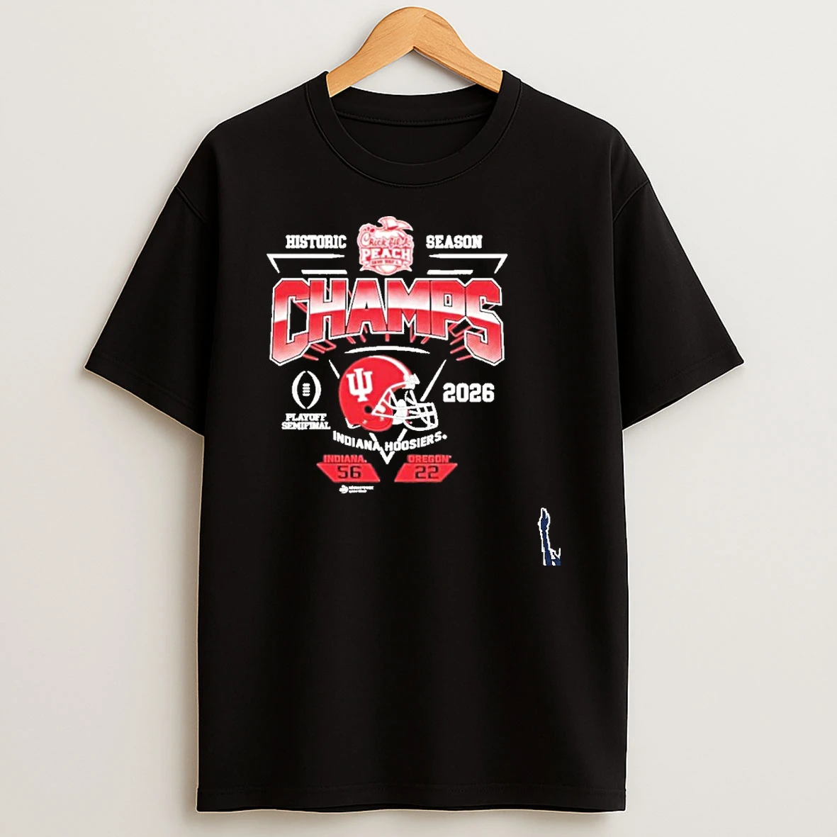 Indiana Hoosiers Victory 56 22 Oregon Ducks Chick Fil A Peach Bowl Score T Shirt