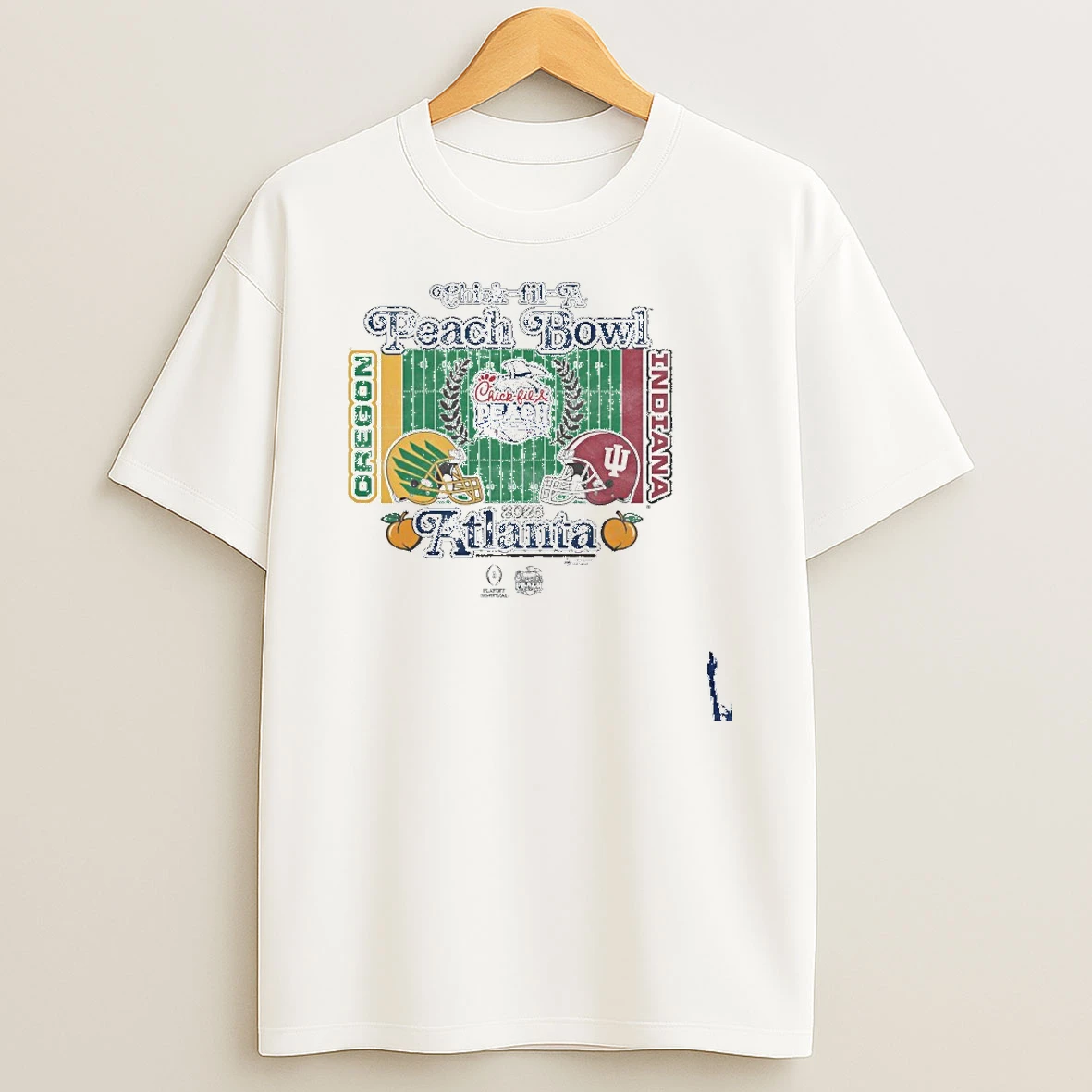 Indiana Hoosiers Vs Oregon Ducks 2026 Chick Fil A Peach Bowl 2 Team T Shirt