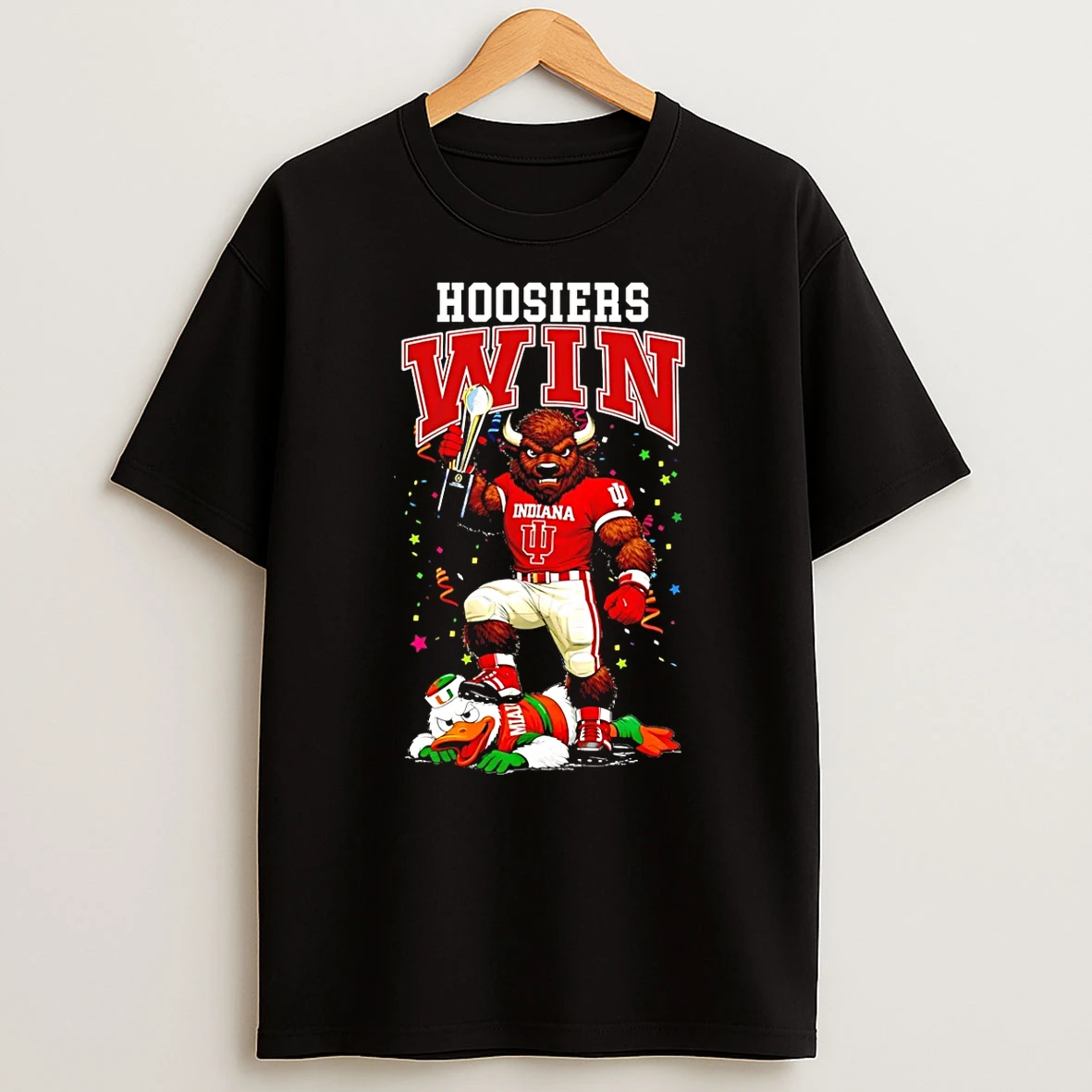 Indiana Hoosiers Win 2026 National Champions Beat Miami Mascot T Shirt