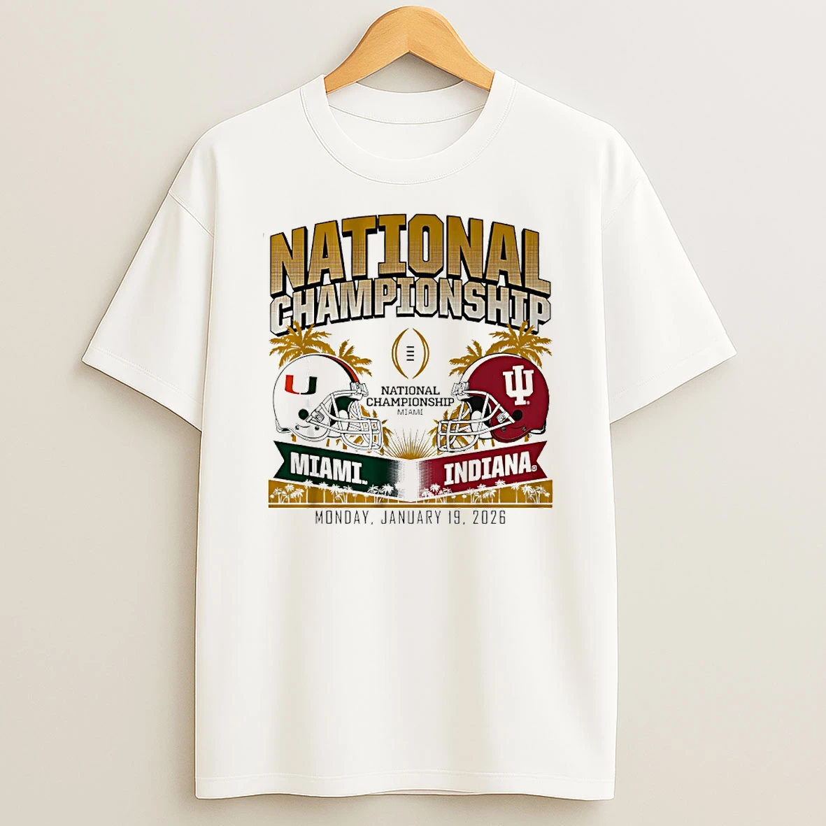 Indiana Hoosiers And Miami Hurricanes 2026 Cfp National Championship Matchup January 19 Head To Head Circle T Shirt