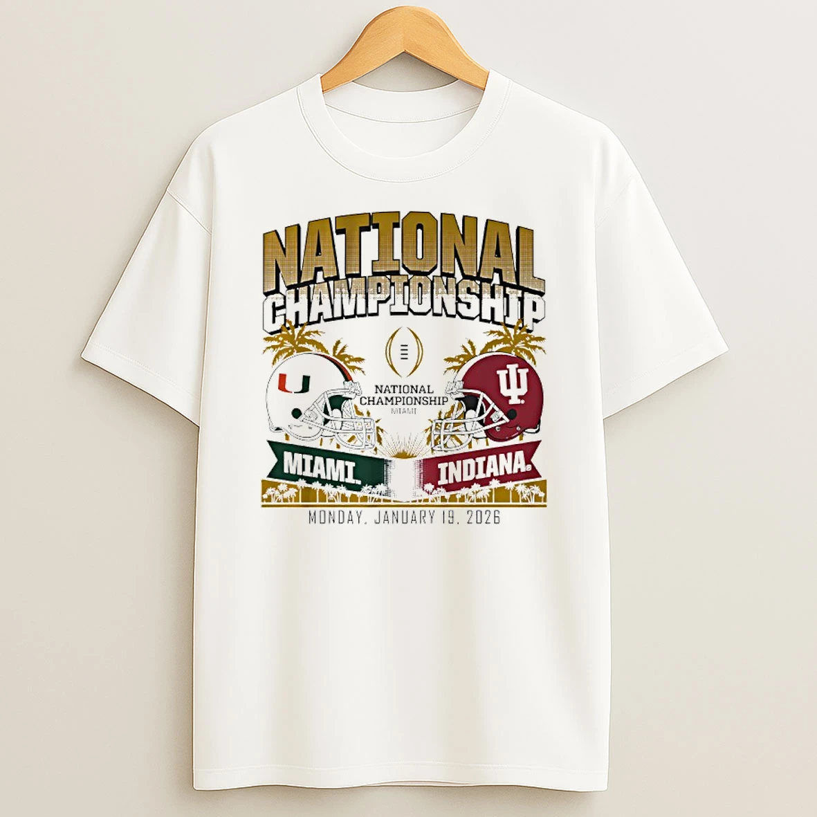 Indiana Hoosiers And Miami Hurricanes Cfp National Championship Matchup T Shirt