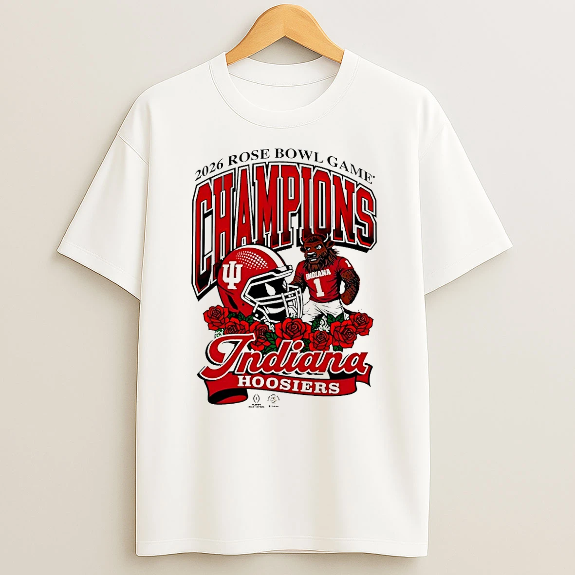 Indiana Hoosiers Football 2026 Rose Bowl Champions Bison T Shirt
