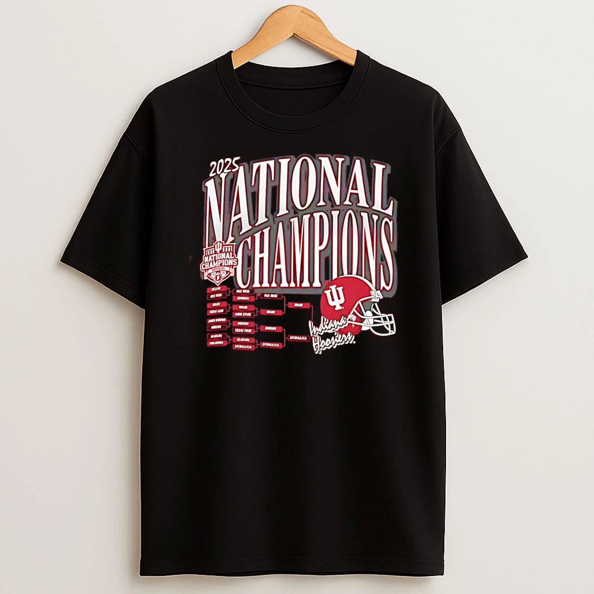 Indiana Hoosiers Football Cfp National Champions 2025 Bracket T Shirt