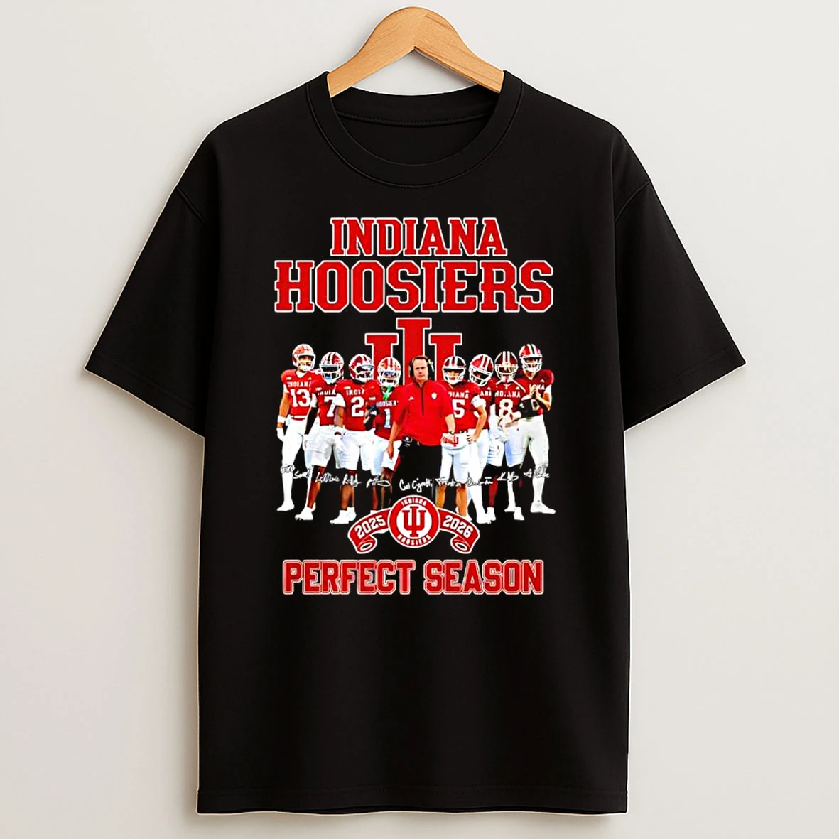 Indiana Hoosiers Football Team Perfect Season In 2025 2026 Signatures T Shirt