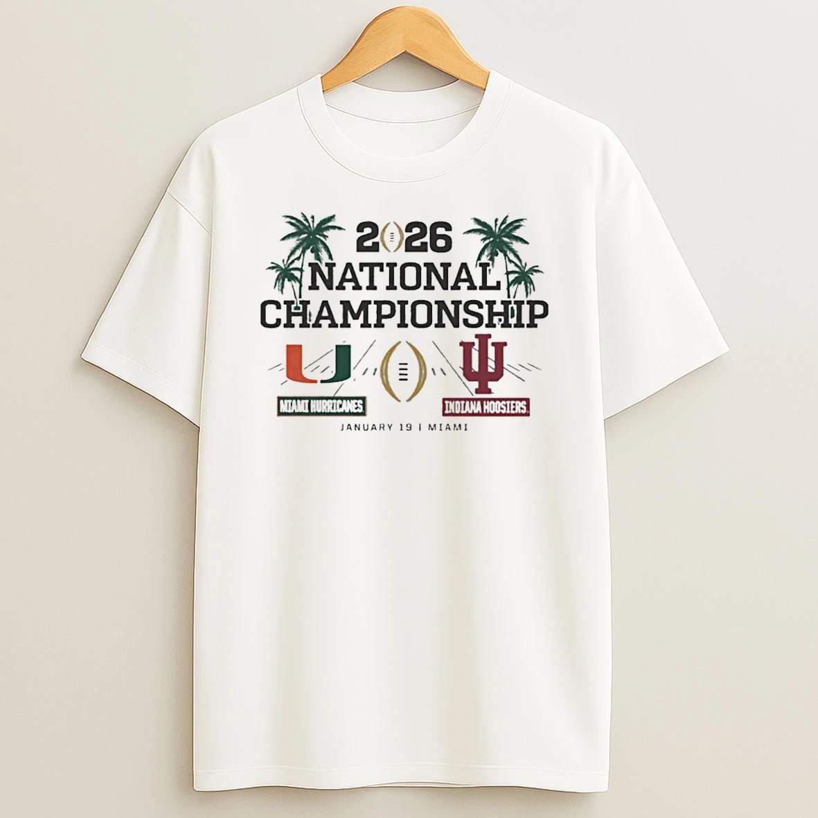 Indiana Hoosiers Vs Huricanes 2026 Cfp Championship Matchup T Shirt