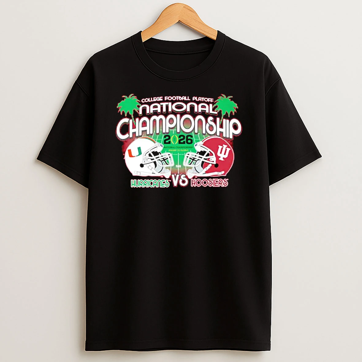 Indiana Hoosiers Vs Huricanes Cfp Championship Matchup 2026 T Shirt