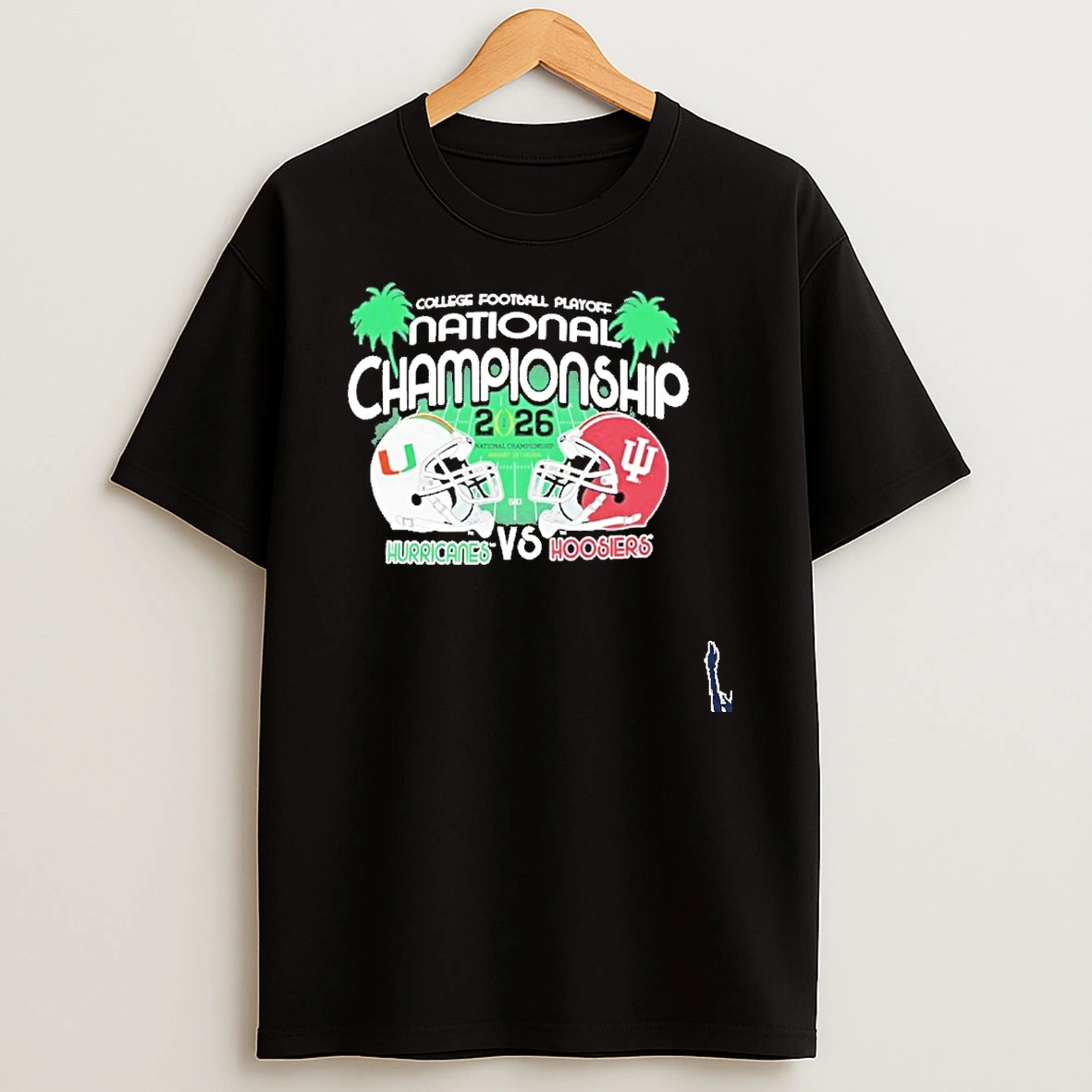 Indiana Hoosiers Vs Miami Hurricanes 2026 National Championship Dual Helmet T Shirt