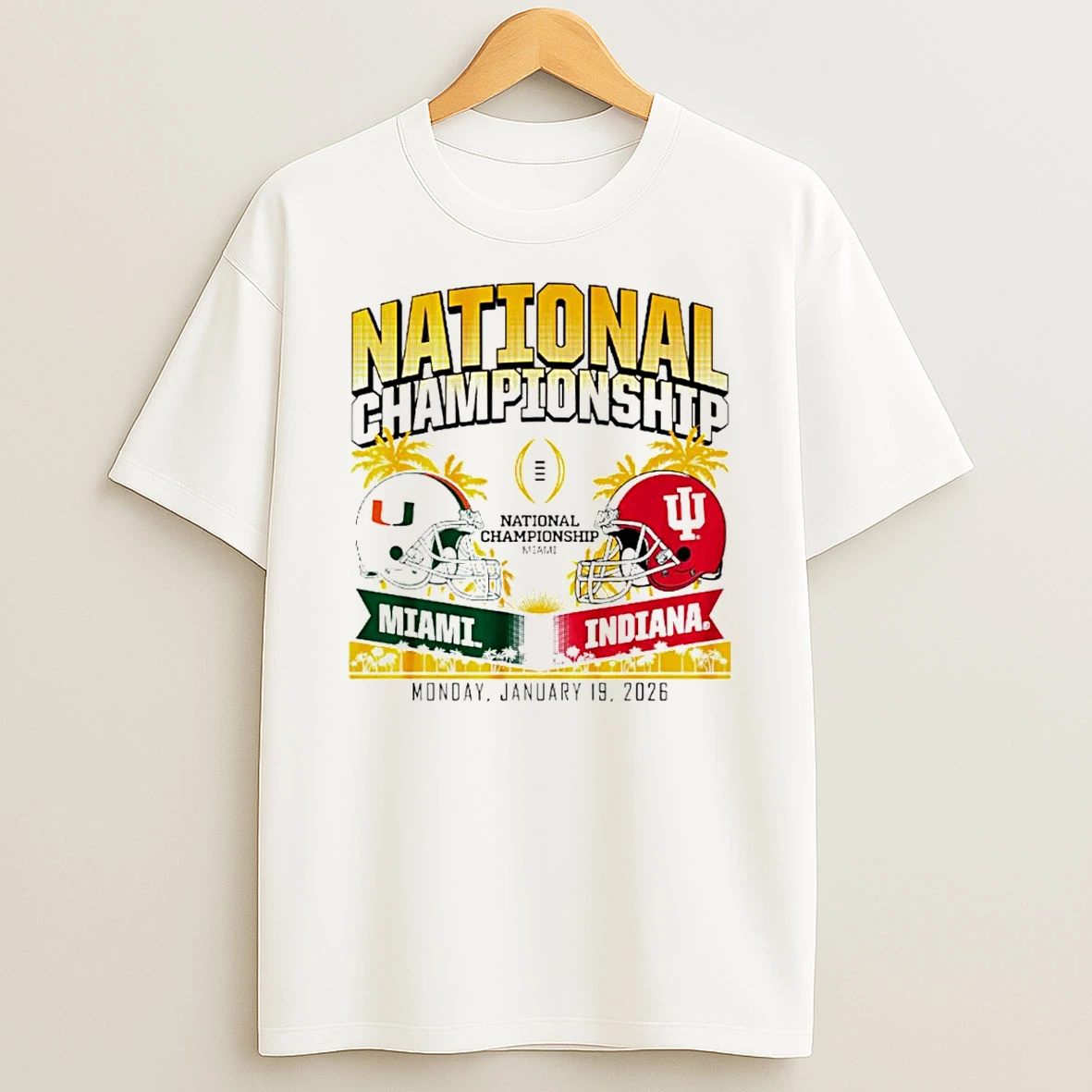 Indiana Hoosiers Vs Miami Hurricanes Cfp National Championship Matchup 2026 T Shirt
