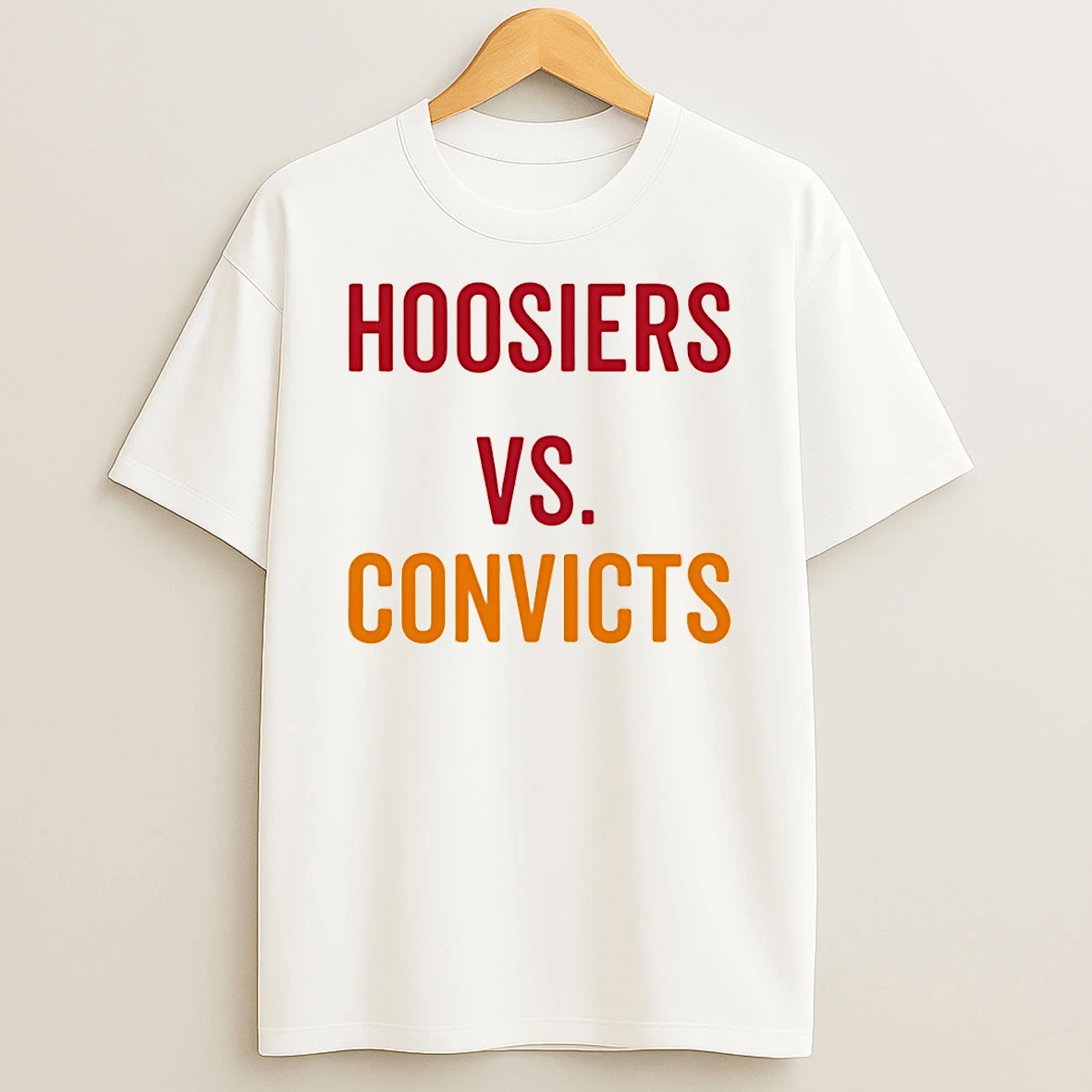 Indiana Hoosiers Vs Miami Hurricanes Hoosiers Vs Convicts Nfl Football 2026 T Shirt