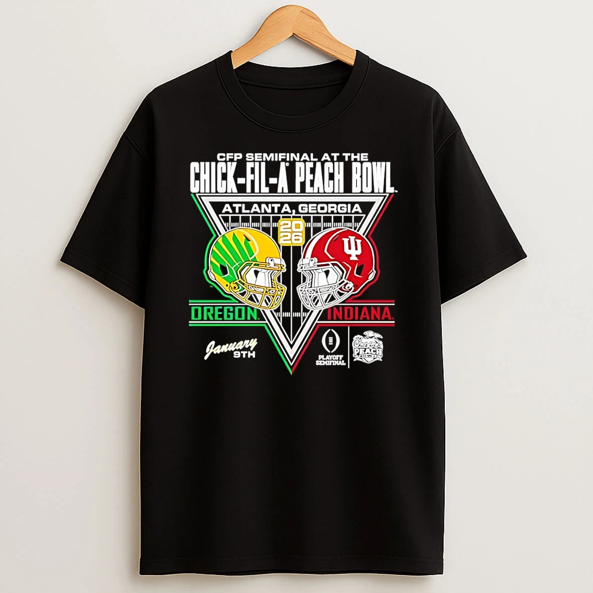 Indiana Hoosiers Vs Oregon Ducks 2026 Peach Bowl Helmets T Shirt