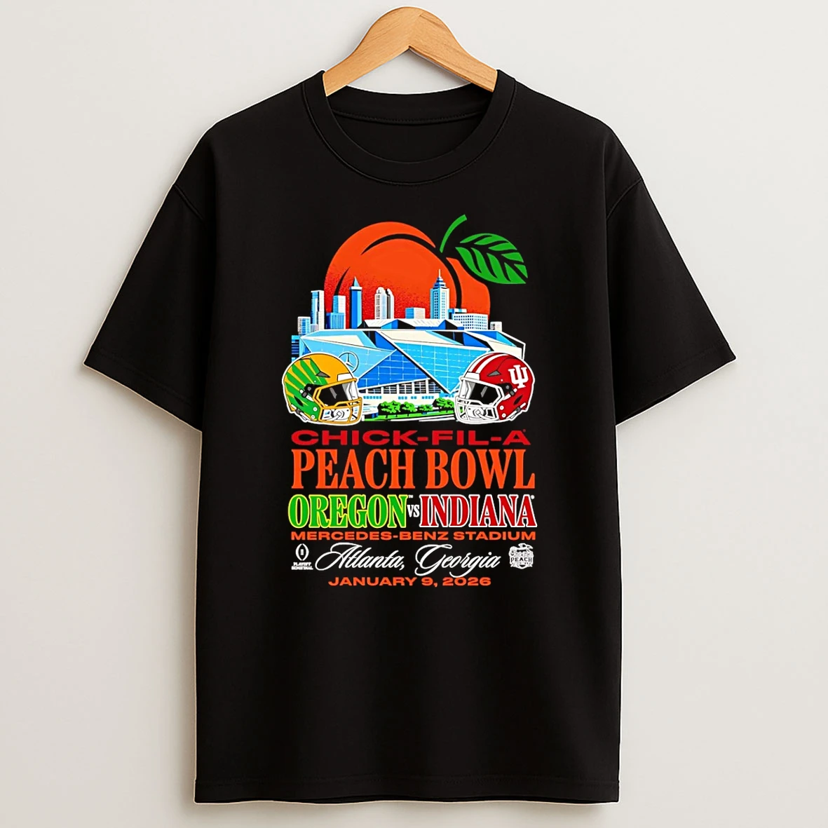 Indiana Hoosiers Vs Oregon Ducks Playoff Semifinal 2026 Chick Fil A Peach Bowl Stadium T Shirt