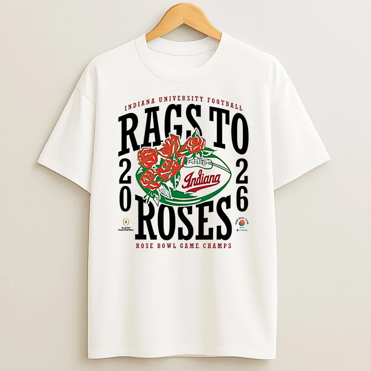 Indiana Rags To Roses 2026 Rose Bowl Champions T Shirt