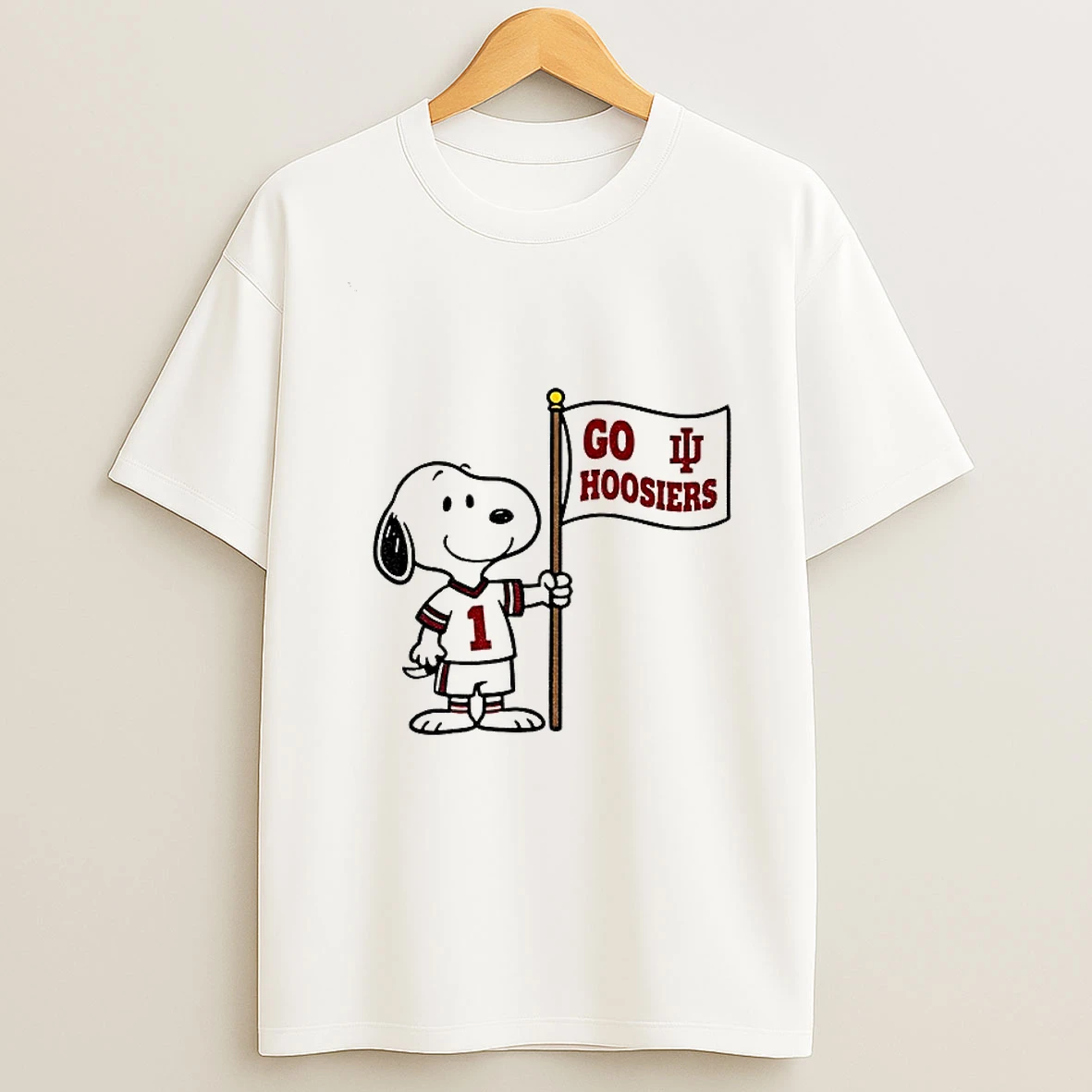 Indiana State Pride Snoopy Go Hoosiers T Shirt