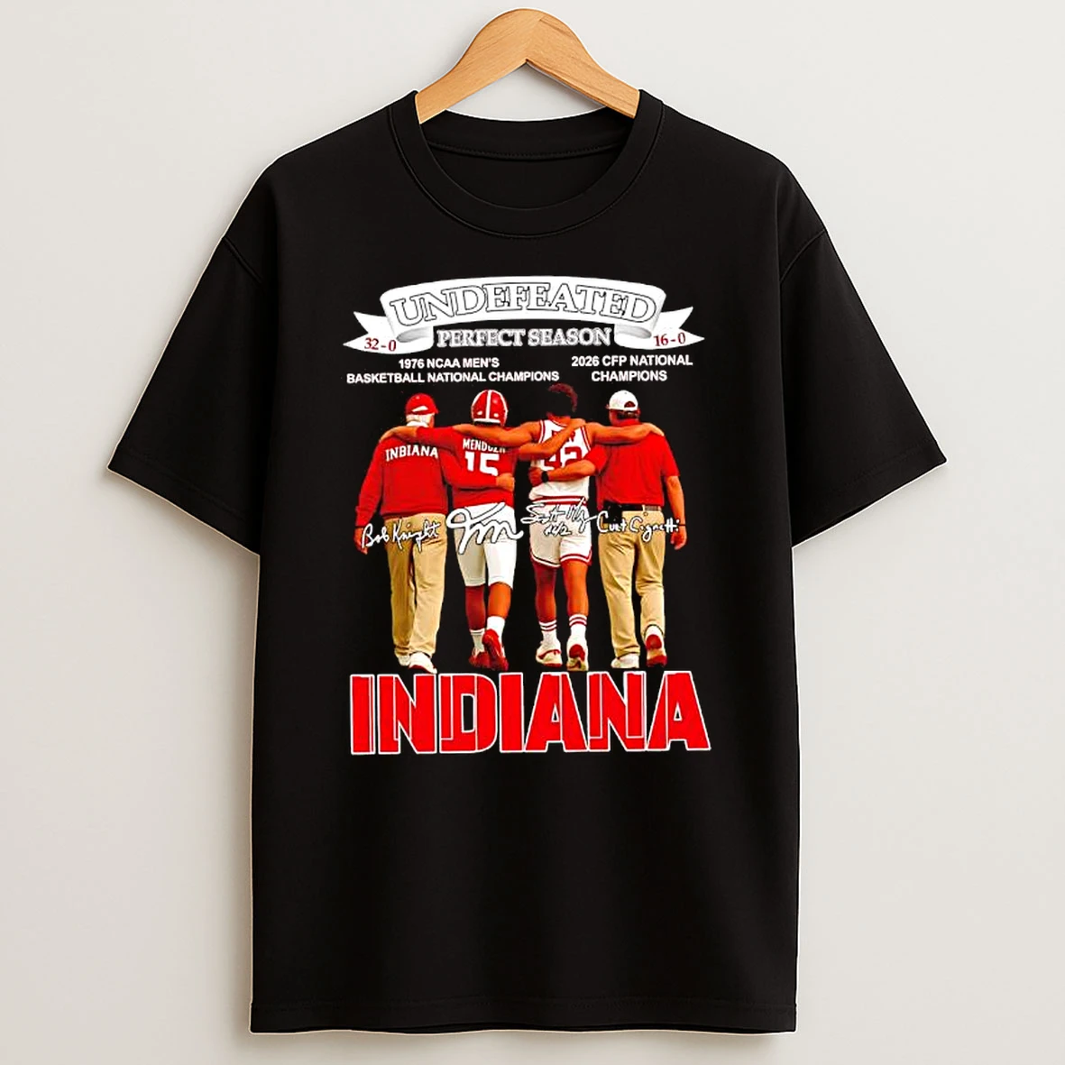 Indiana Undefeated Perfect Season 1976 Ncaa And 2026 Cfp National Champions T Shirt