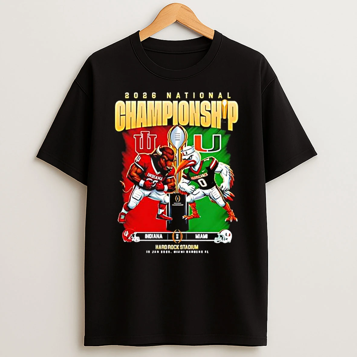 Indiana Vs Miami 2026 Natinal Championship Hard Rock Stadium Mascots T Shirt