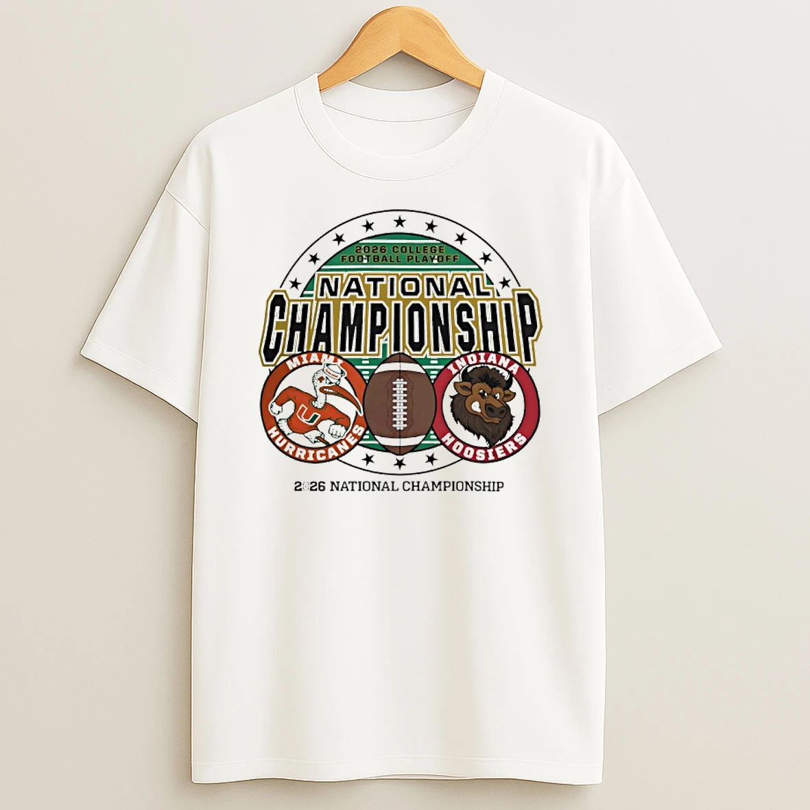Indiana Vs Miami Football 2026 Cfp National Championship Game Matchup T Shirt