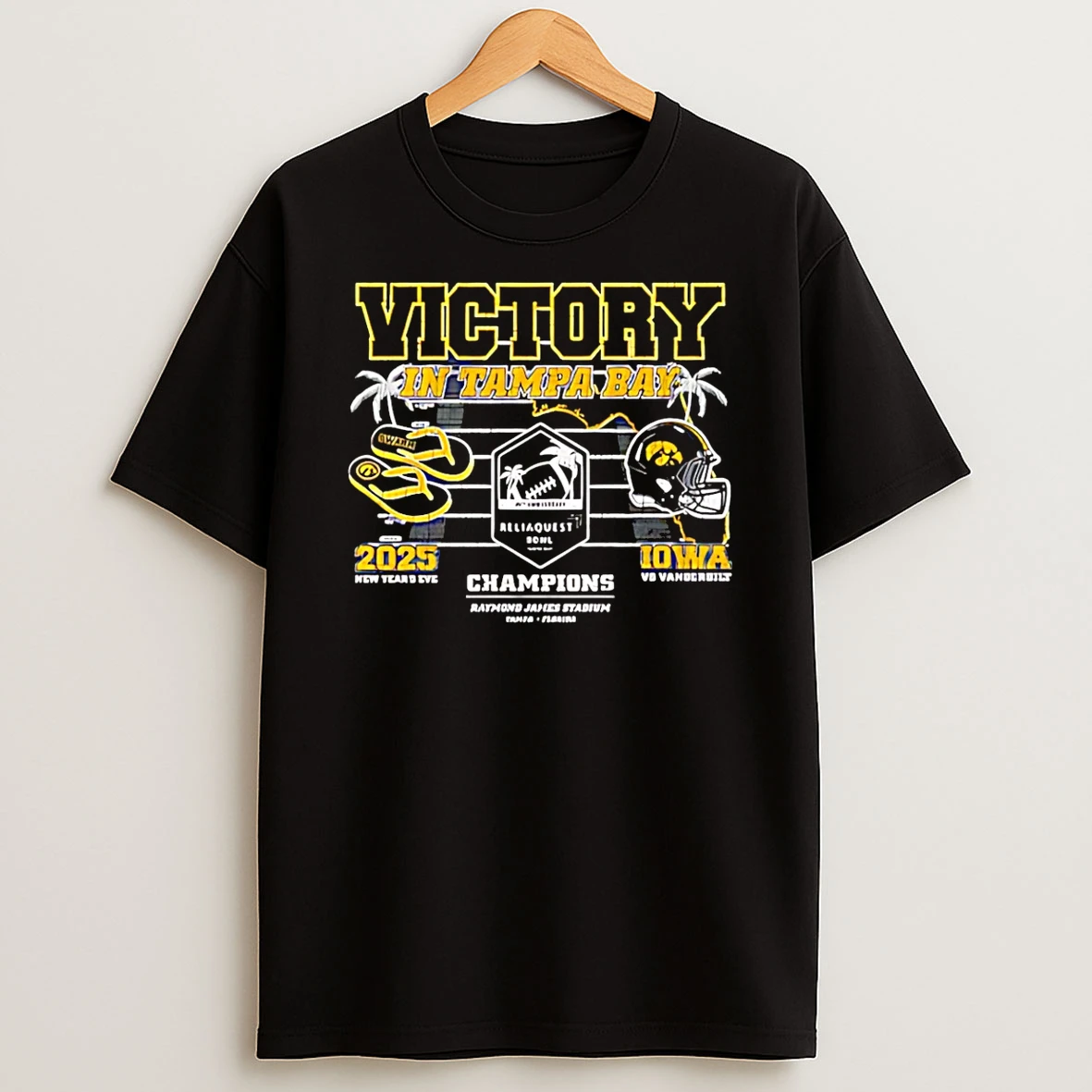 Iowa Hawkeyes 2025 Reliaquest Bowl Champions Vintage T Shirt