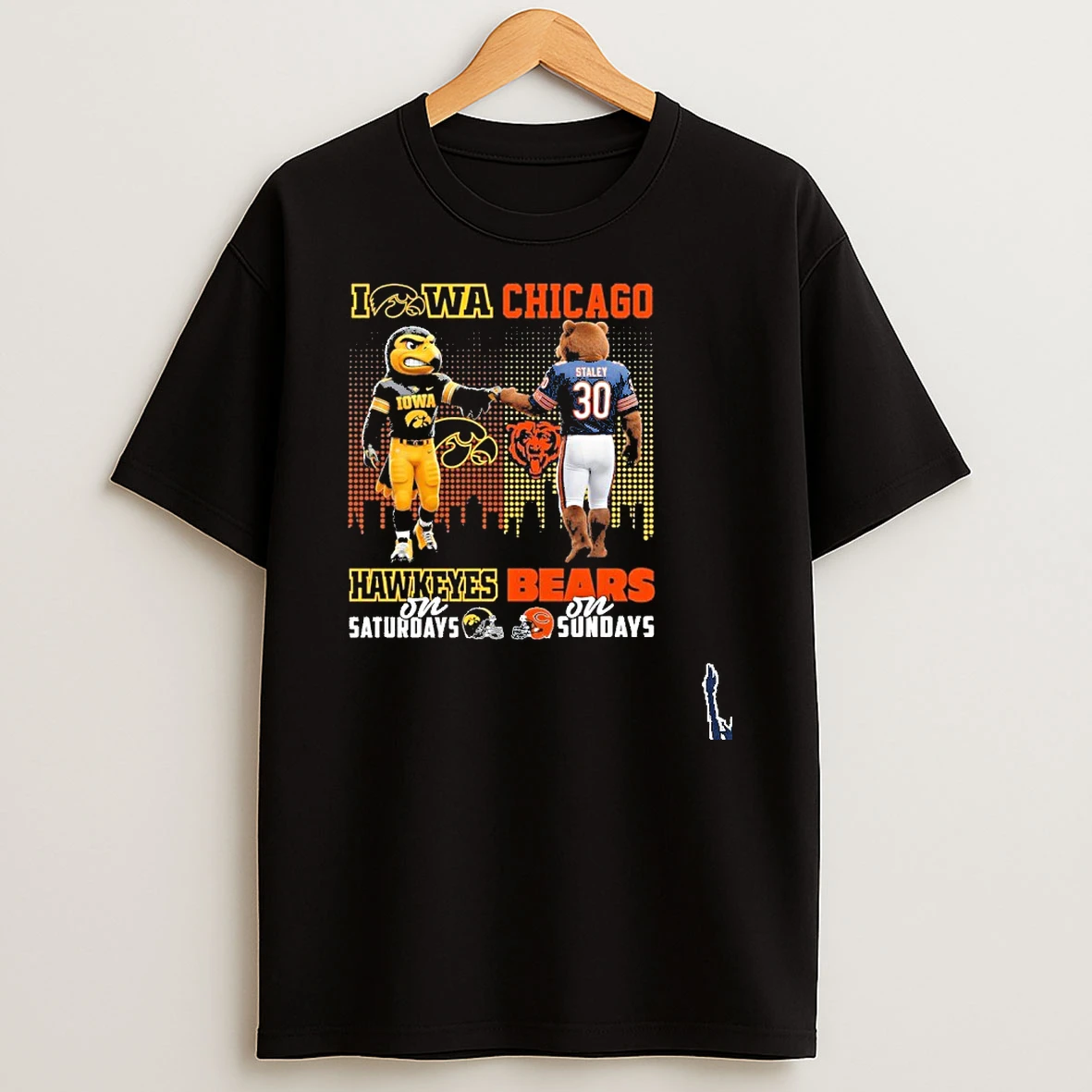Iowa Hawkeyes On Saturdays And Chicago Bears On Sundays Mascot T Shirt