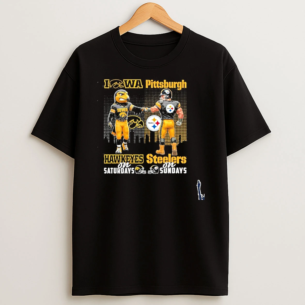 Iowa Hawkeyes On Saturdays And Pittsburgh Steelers On Sundays Mascot T Shirt