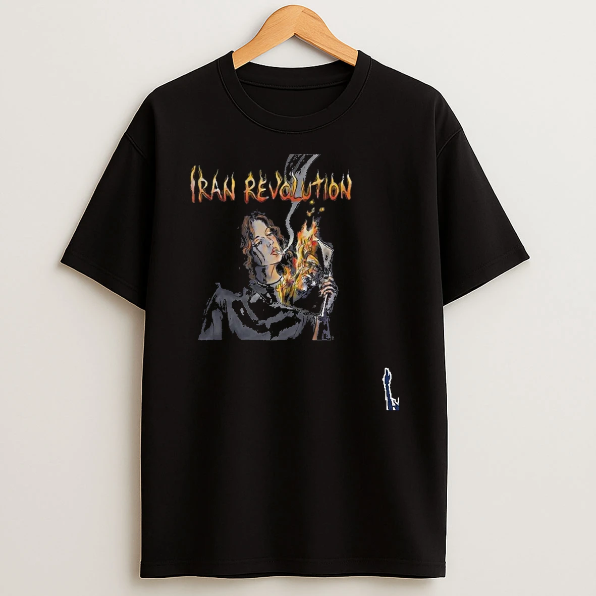 Iranian Lady Burns Photo Of Khomaini T Shirt