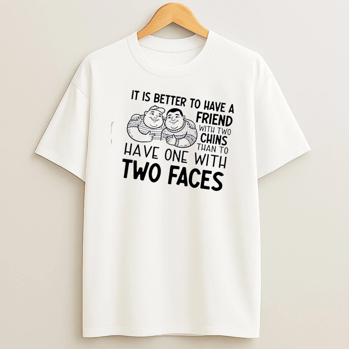 It Is Better To Have A Friend With Two Chins Than To Have One With Two Faces T Shirt