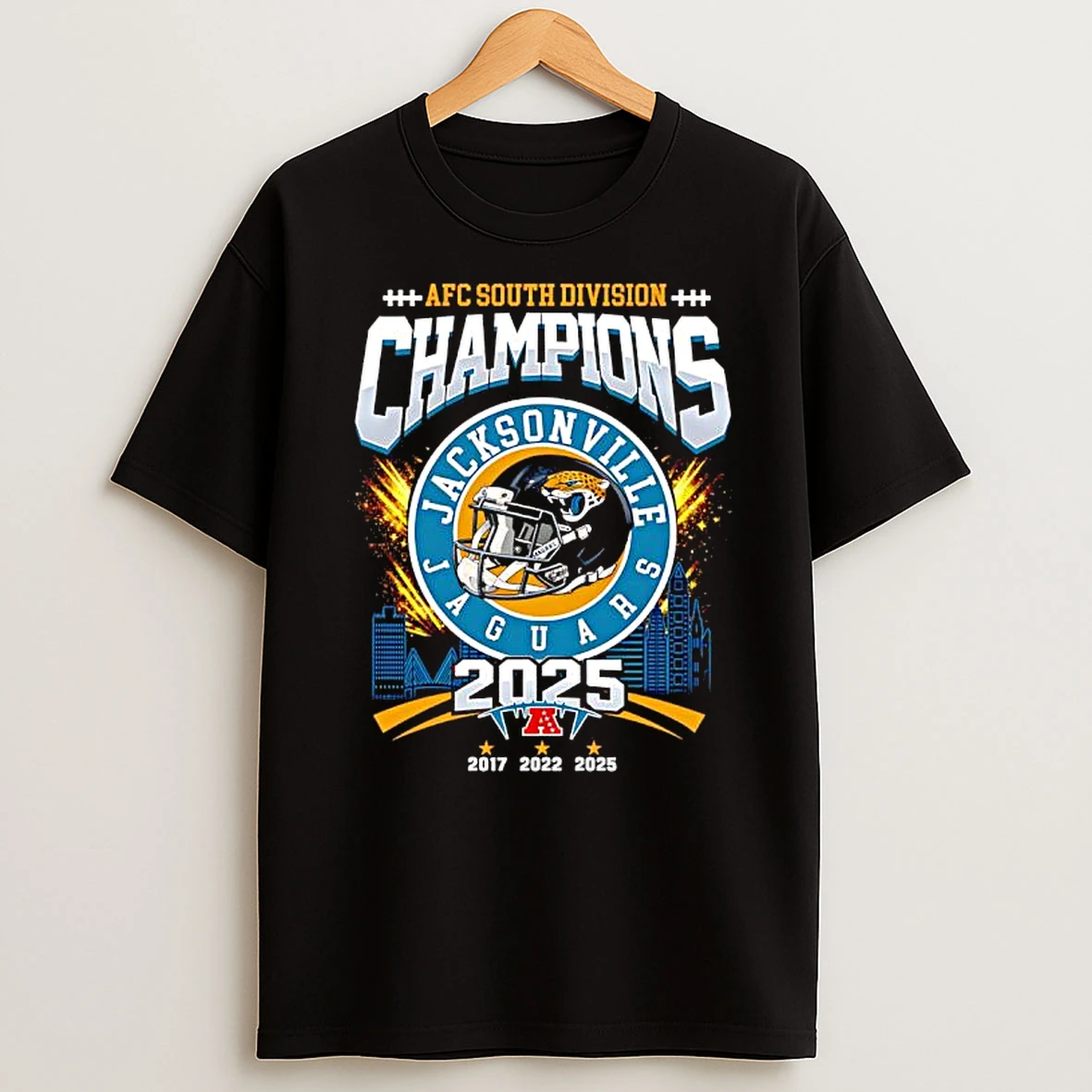 Jacksonville Jaguars 2025 Afc South Division Champions 2017 2022 2025 Graphic T Shirt