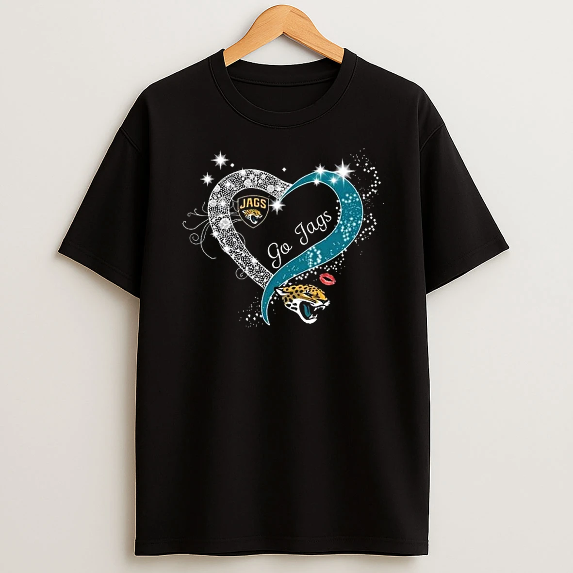 Jacksonville Jaguars Diamond Heart Go Jags 2026 T Shirt