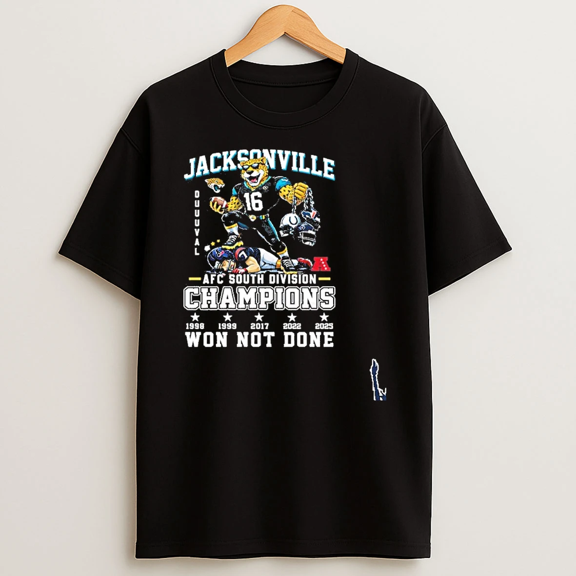 Jacksonville Jaguars Mascot 2025 Afc South Champions Won Not Done T Shirt