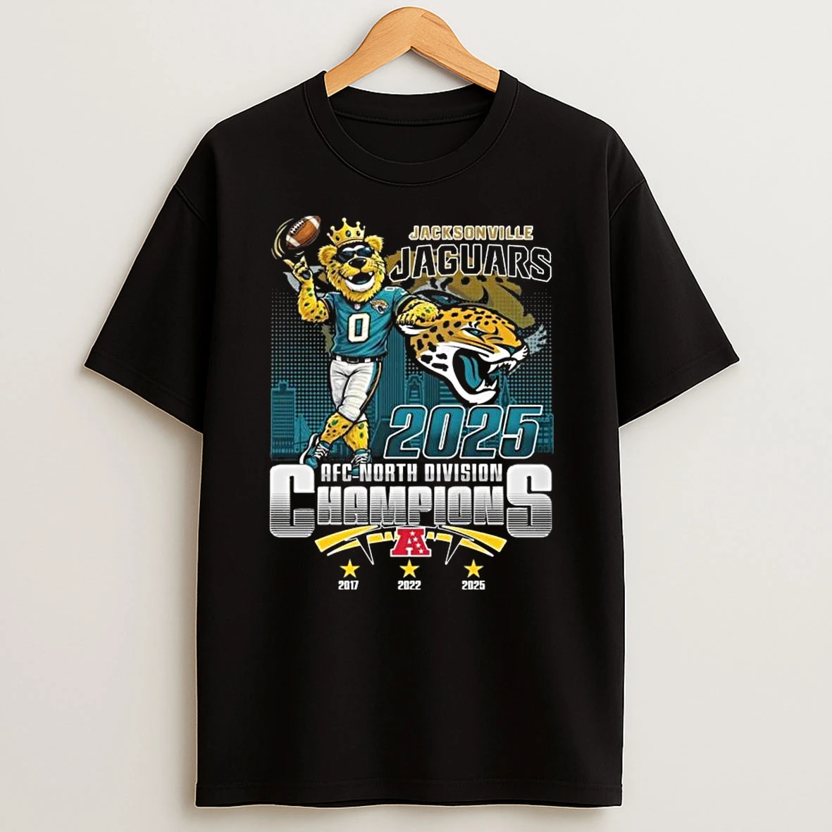 Jacksonville Jaguars Mascot 2025 Afc South Division Champions 2017 2022 2025 T Shirt
