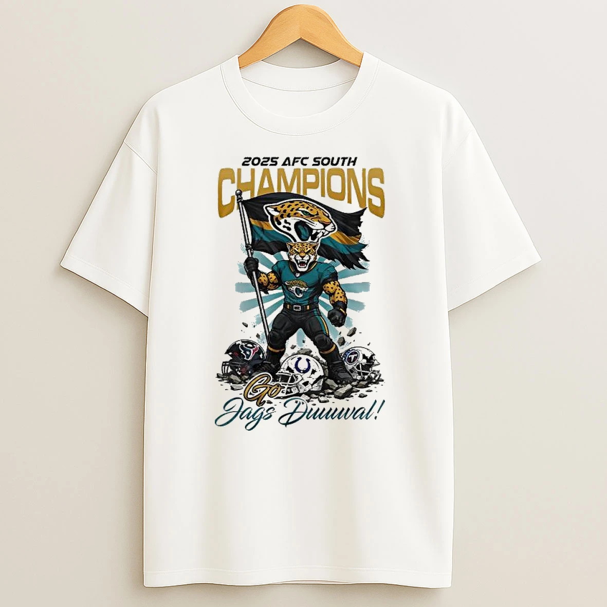 Jacksonville Jaguars Nfl Afc South Champions Super Bowl Mascot Go Jags Duuuval 2026 T Shirt