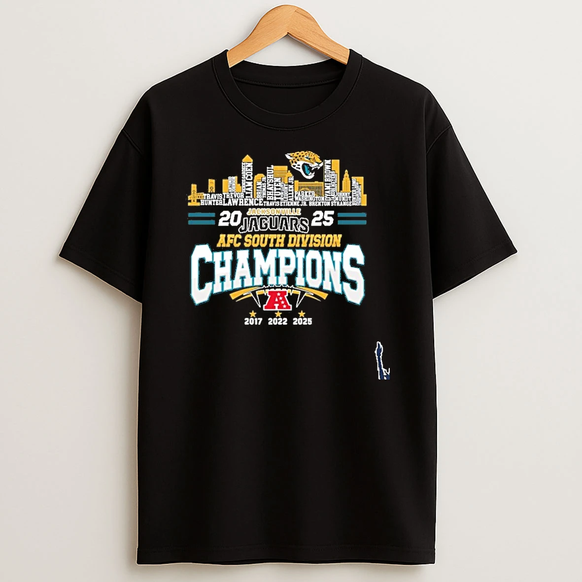 Jacksonville Jaguars Typo Team Names 2025 Afc South Champions T Shirt