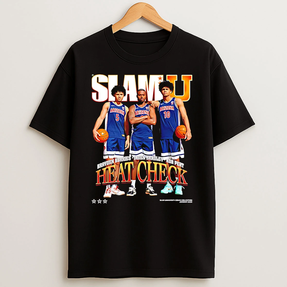 Jaden Bradley Brayden Burries And Koa Peat Arizona Wildcats Heart Check Slamu T Shirt
