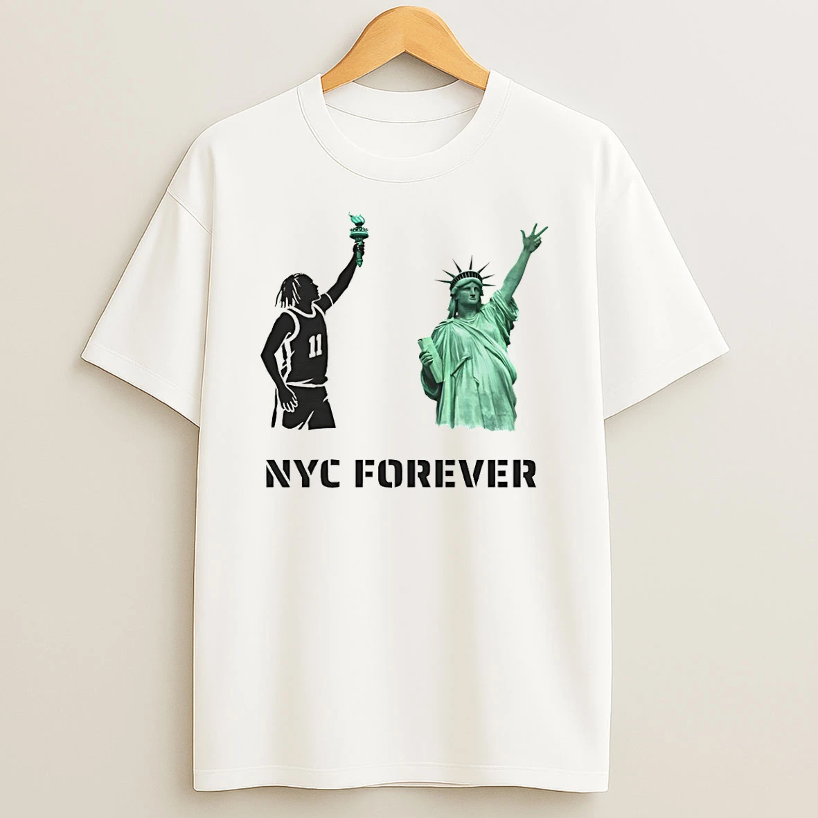Jalen Brunson X Statue Of Liberty New York Knicks Nba Basketball 2026 T Shirt