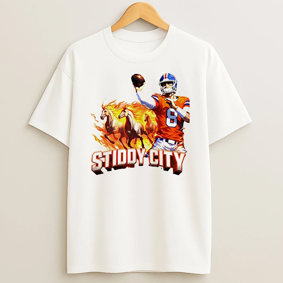 Jarrett Stidham 8 Denver Broncos Football Stiddy City 2026 T Shirt