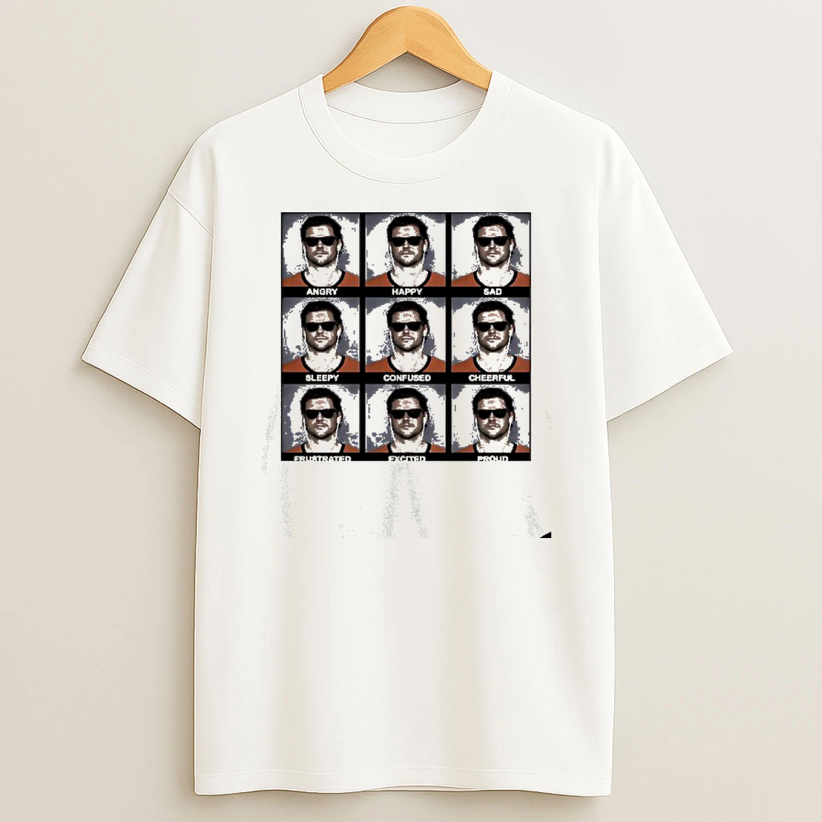 Jarrett Stidham Denver Broncos Angry Happy Sad Emotion T Shirt