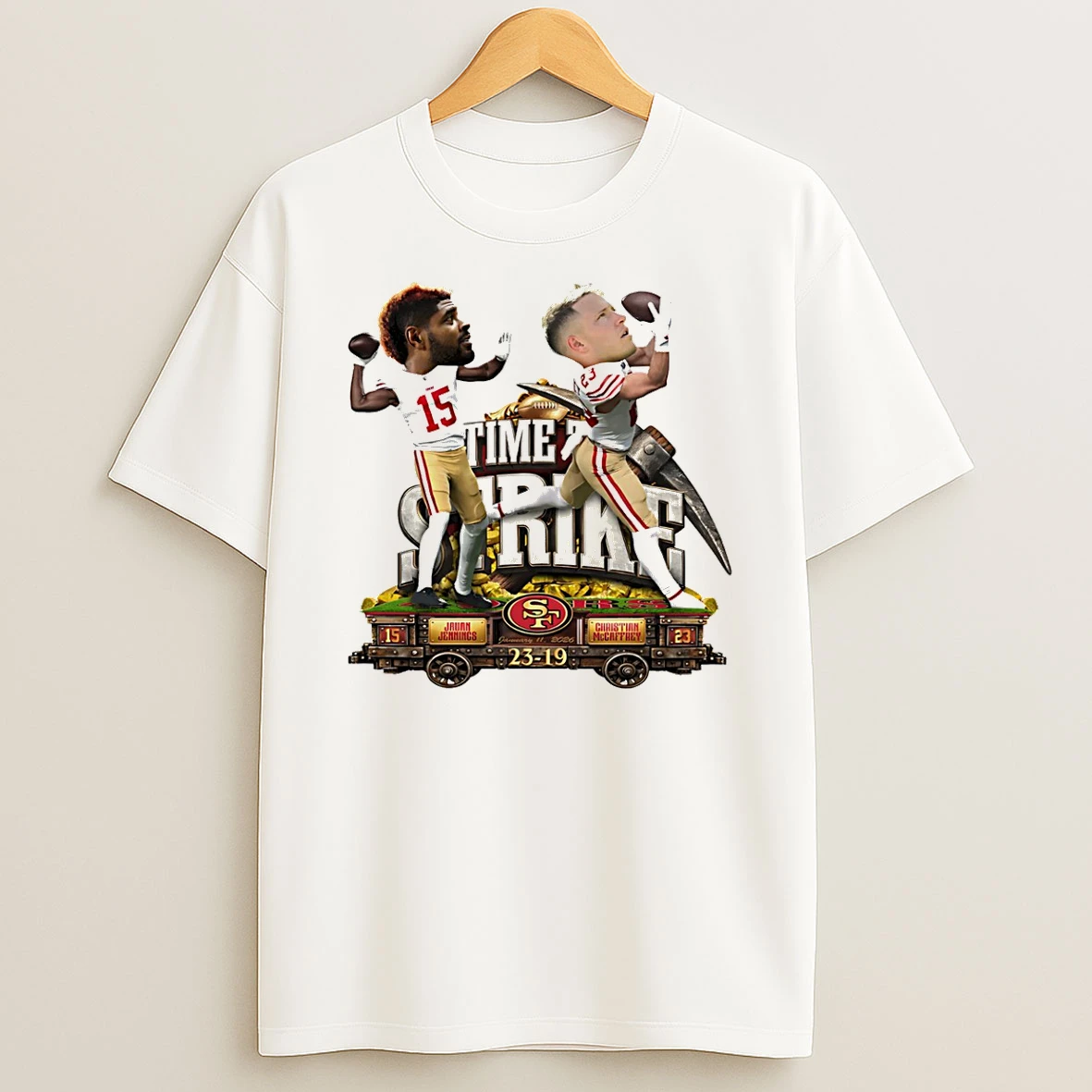 Jauan Jennings Christian Mccaffrey San Francisco 49ers Nfl Wild Card Caricature T Shirt