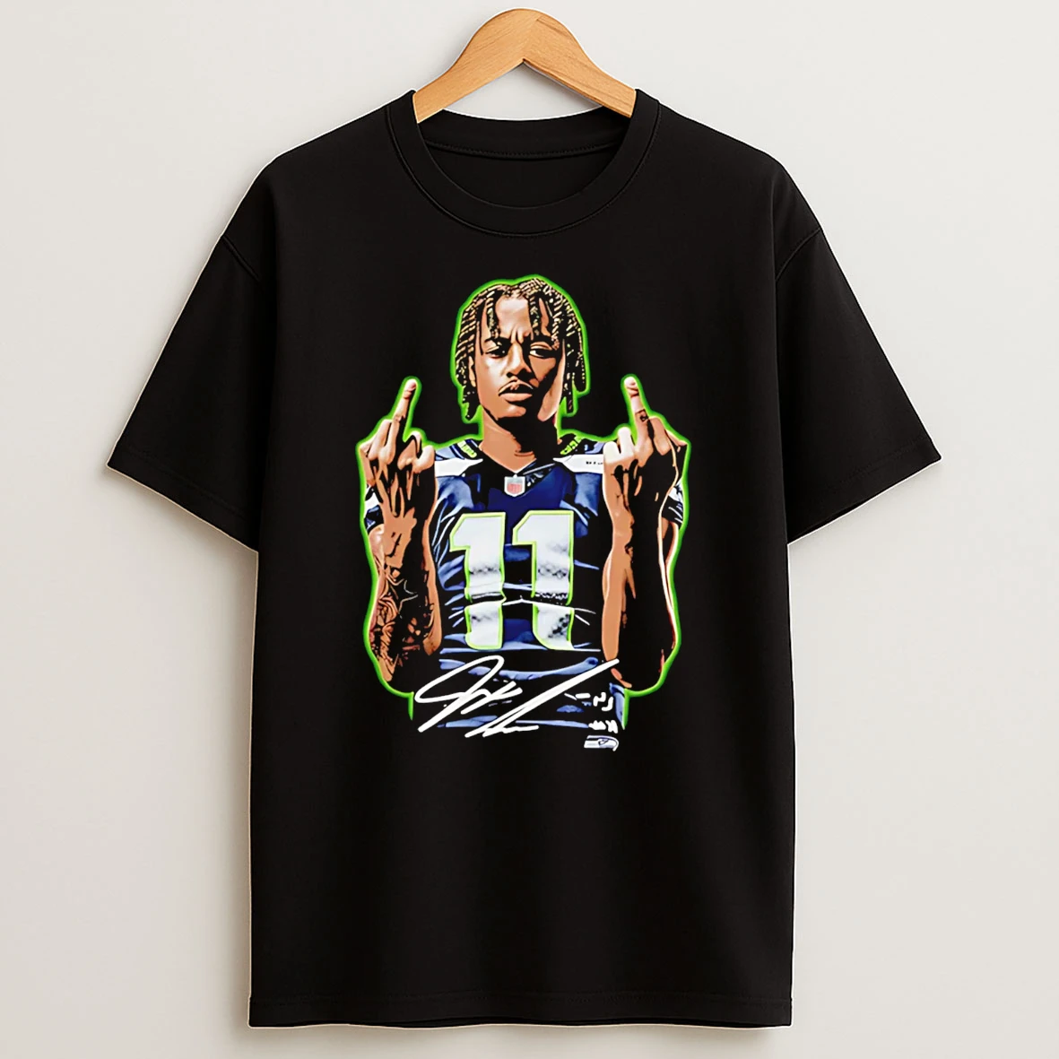 Jaxon Smith Njigba Seattle Seahawks Jsn Middle Finger Signature T Shirt