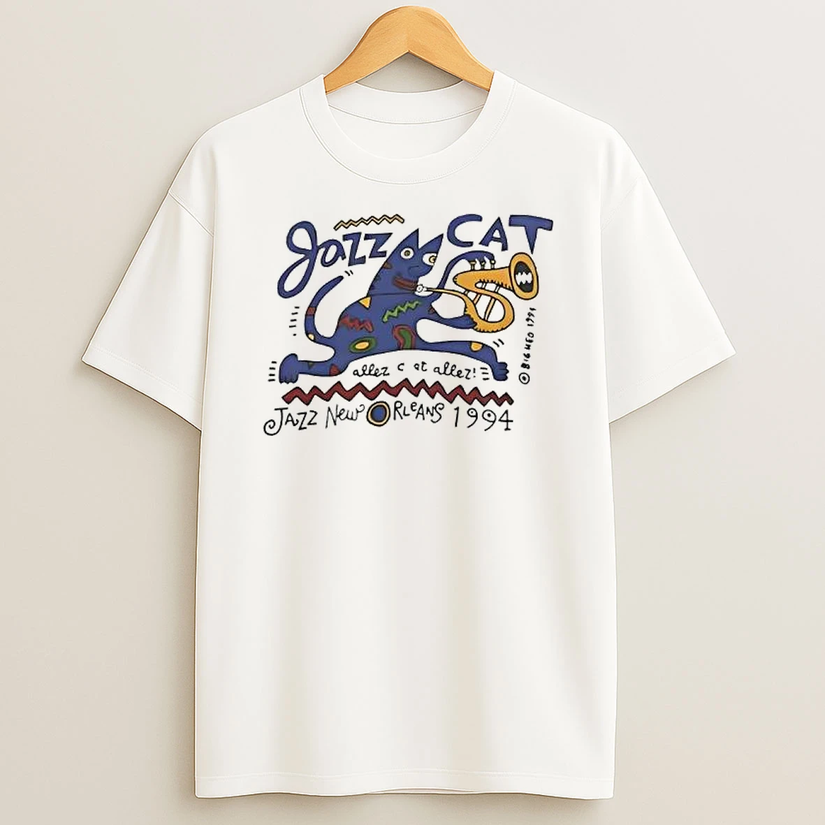 Jazz Cat Graphic Cartoon Cat Playing Saxophone T Shirt