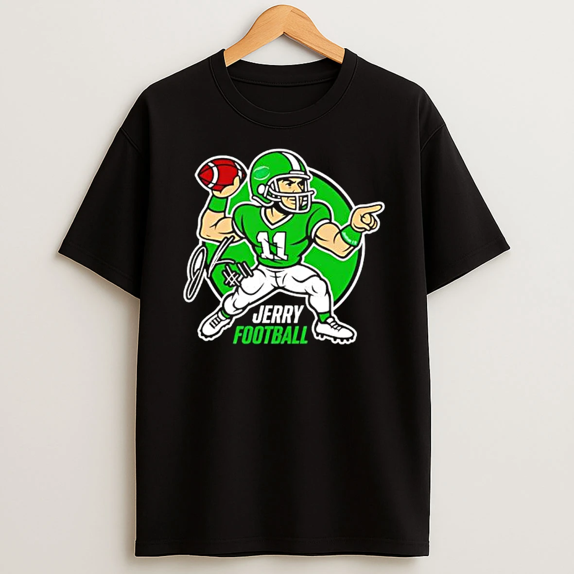 Jerry Football Und Fighting Hawks Player 11 Signature T Shirt
