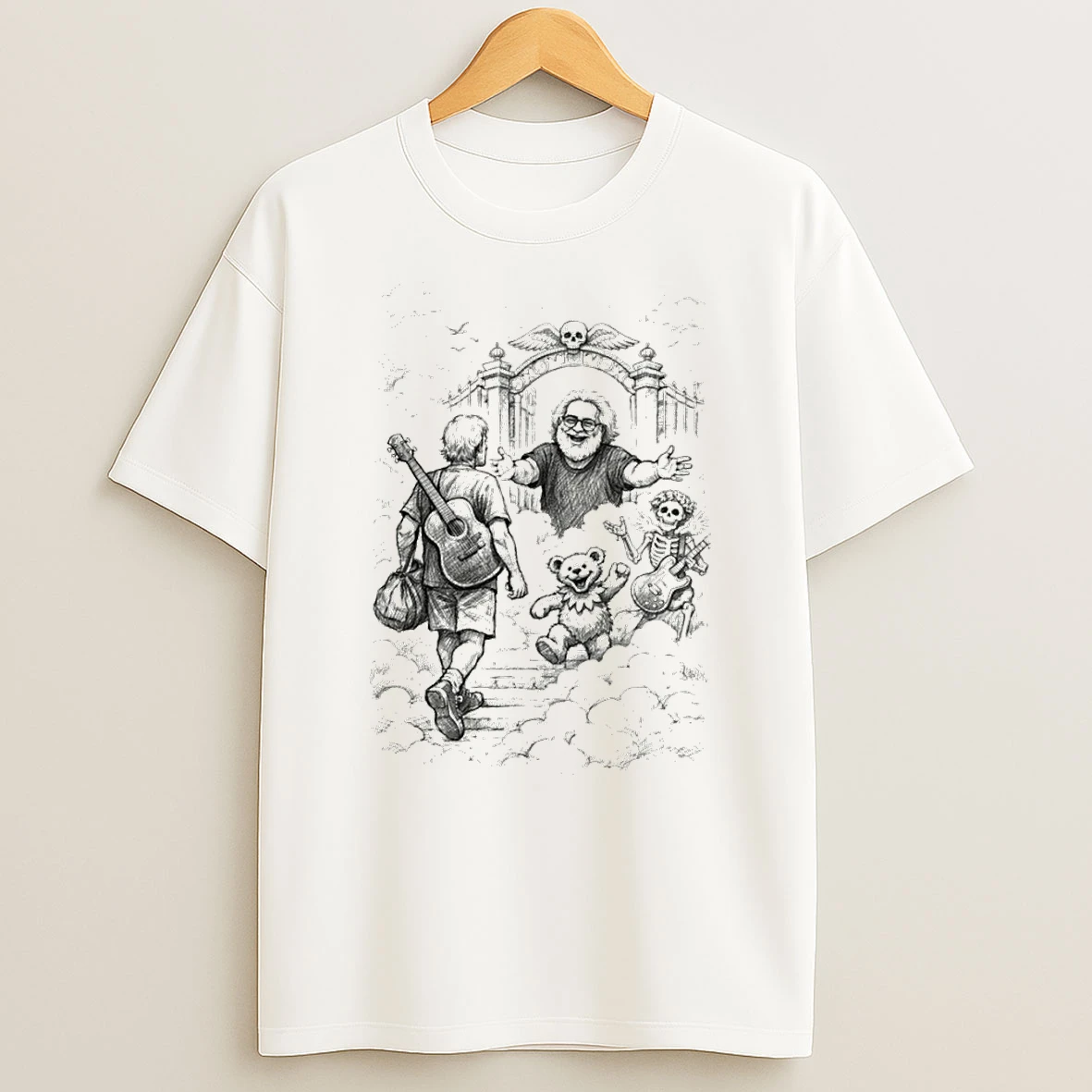 Jerry Garcia And Bob Weir Grateful Dad In The Heaven T Shirt