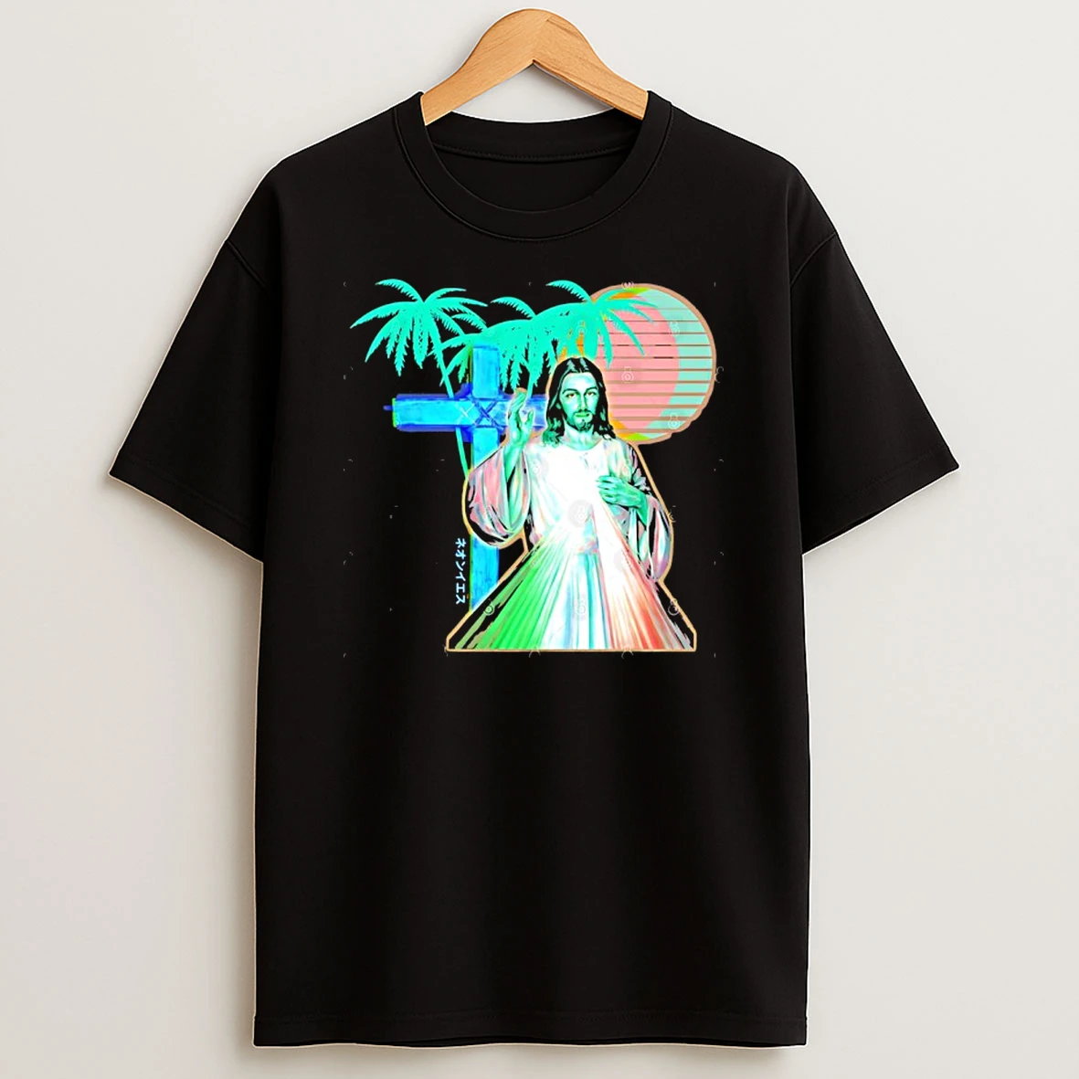 Jesus Vaporwave Aesthetic Synthwave T Shirt