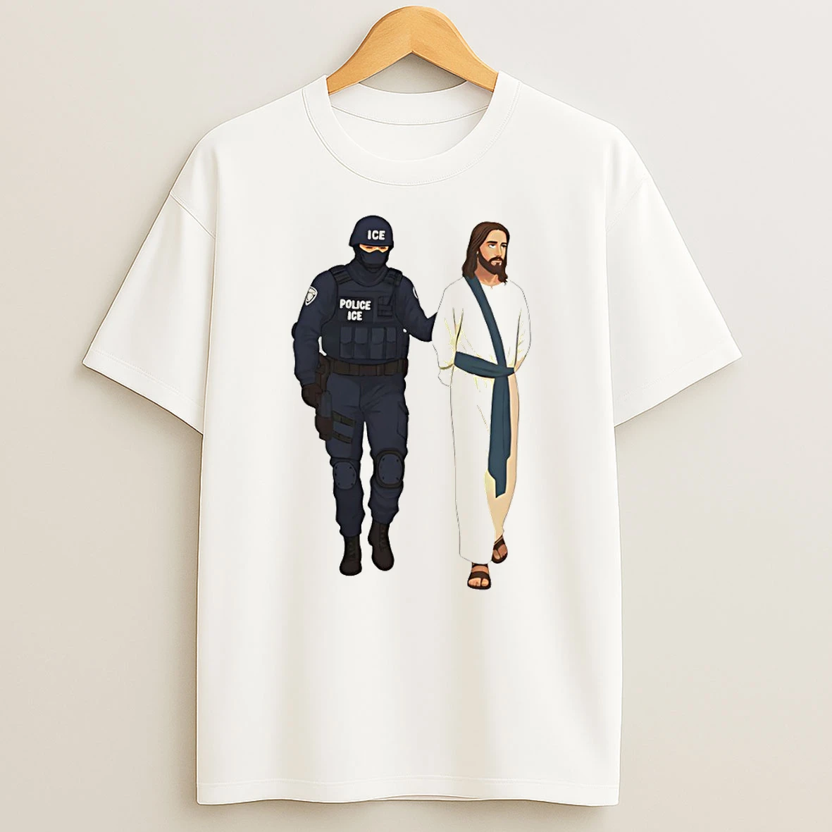 Jesus Arrest Parody Abolish Ice Progressive Political Protest T Shirt
