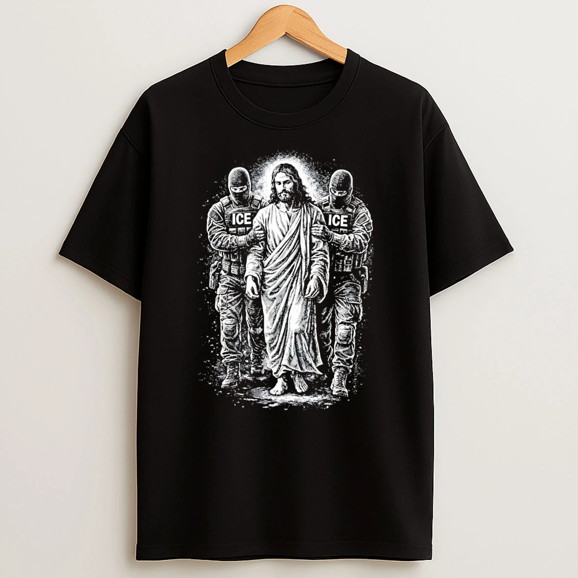 Jesus Arrested Anti Ice Sarcastic Immigrant Rights Political Protest T Shirt