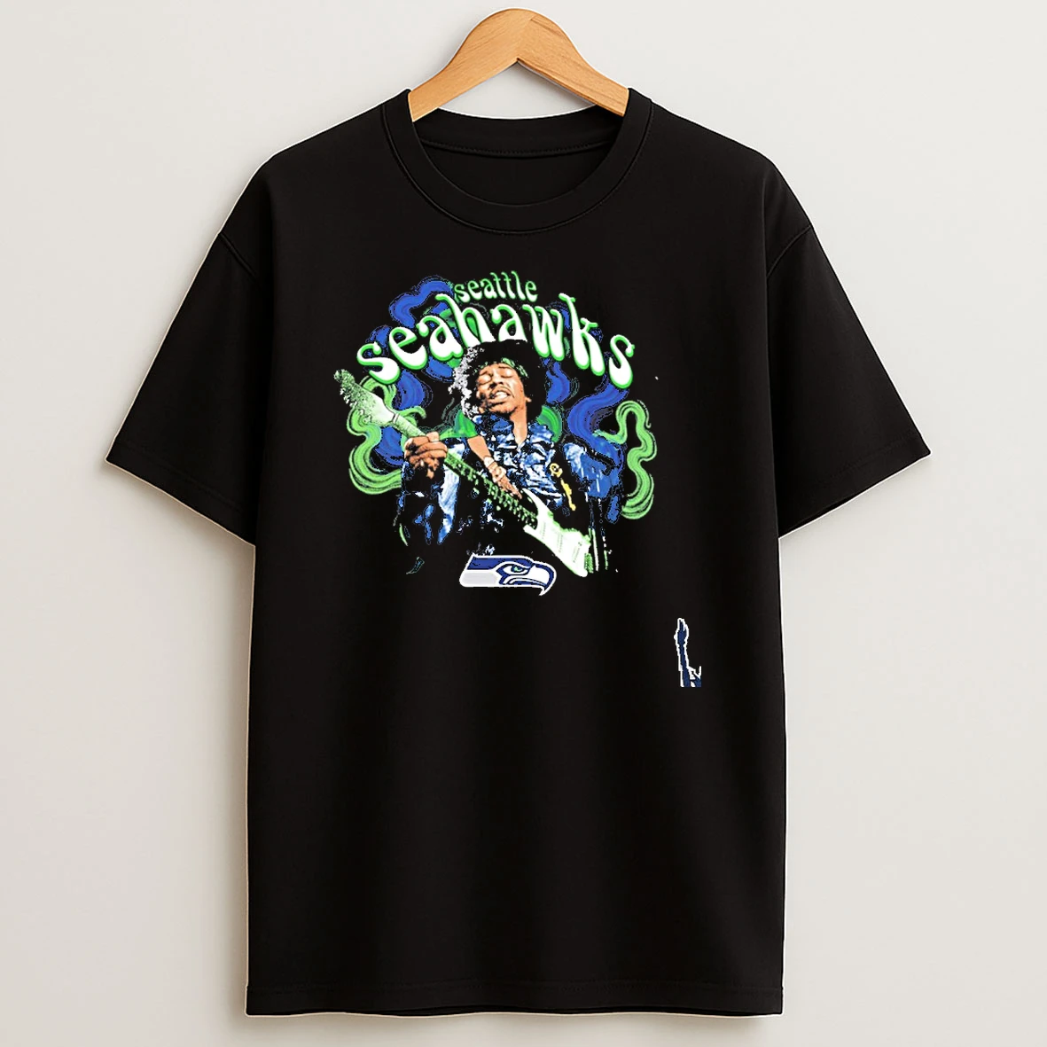 Jimi Hendrix X Seattle Seahawks Haze Vintage Show Divisional Round T Shirt