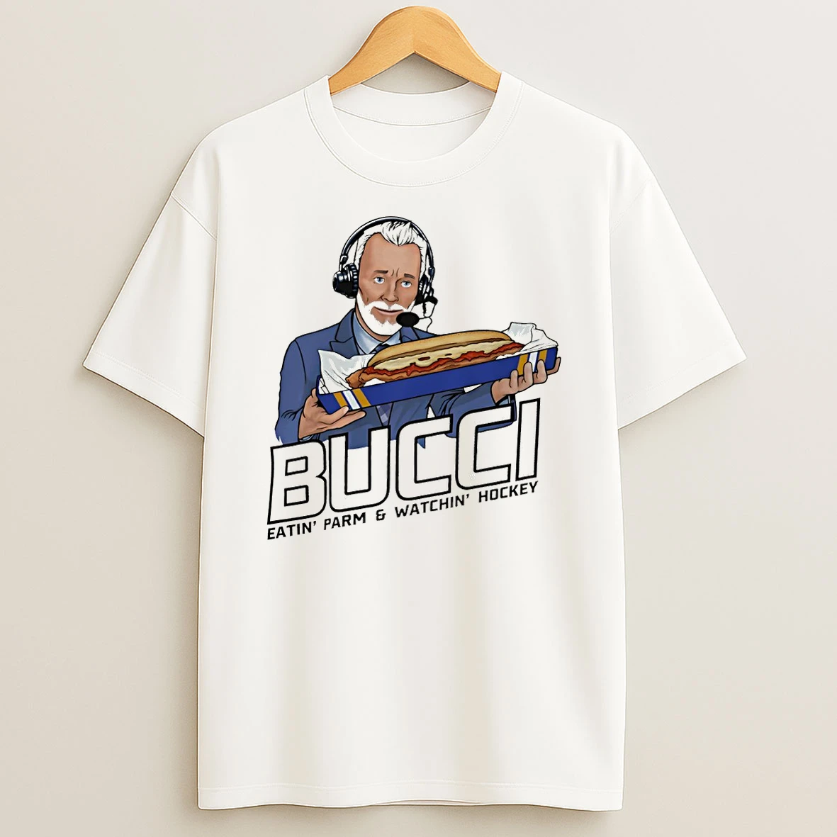 John Buccigross Bucci Estin Parm And Watchin Hockey T Shirt