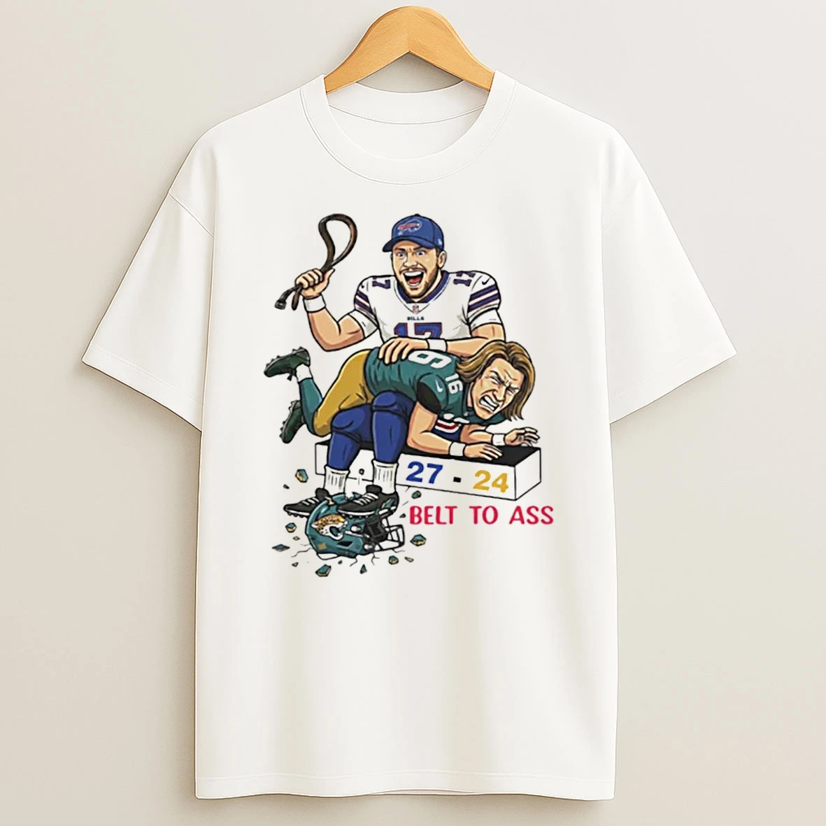 Josh Allen Trevor Lawrence Belt To Ass Buffalo Bills 27 24 Jaguars T Shirt
