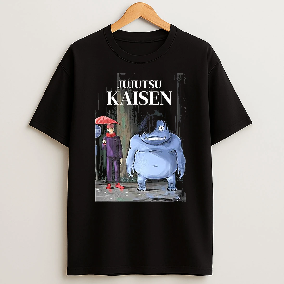 Jujutsu Kaisen X My Neighbor Totoro Waiting For The Bus Parody T Shirt