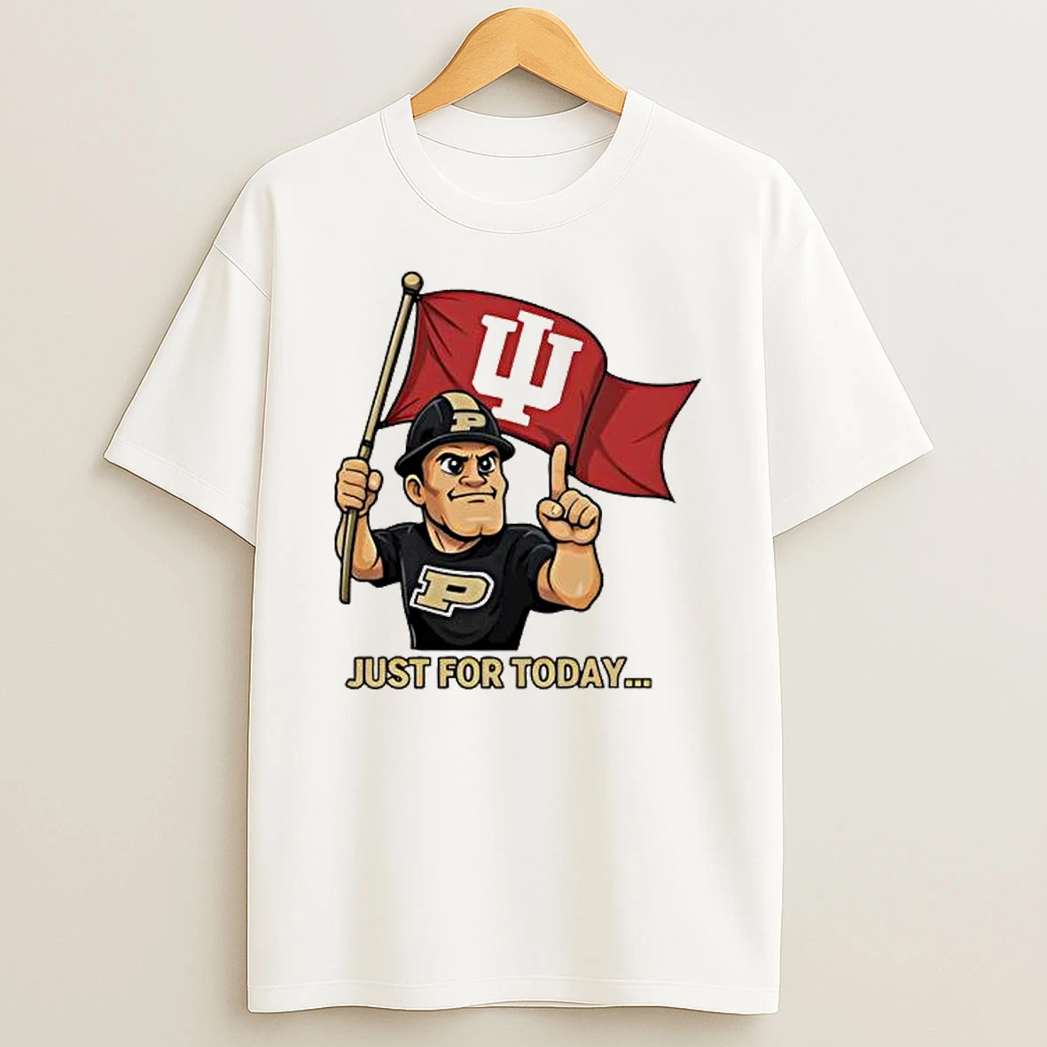 Just For Today Purdue Pete With Flag T Shirt