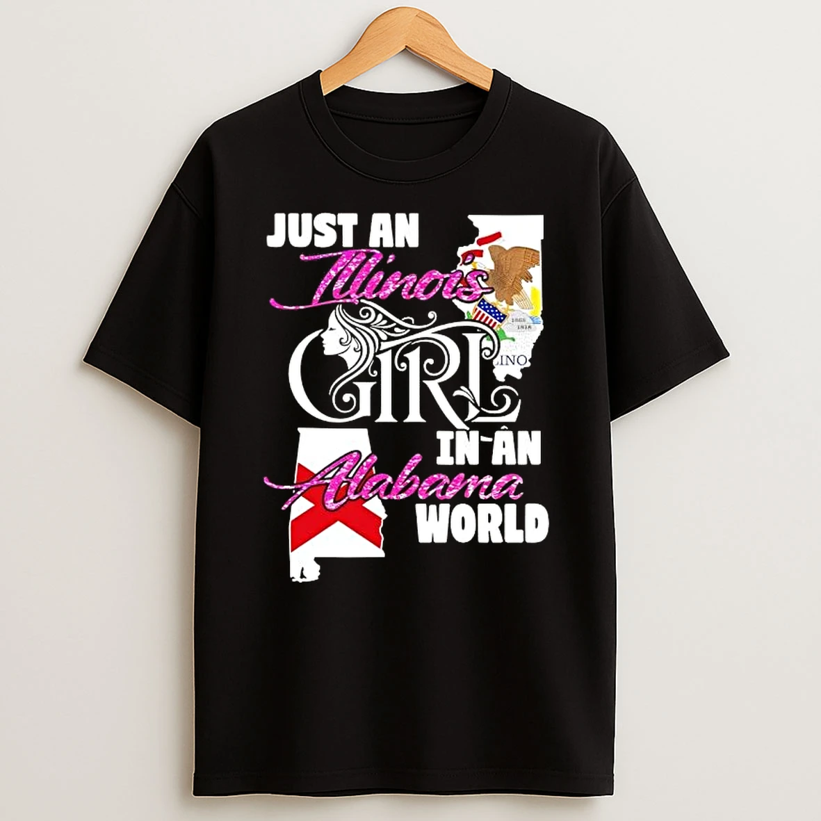 Just An Illinois Girl In A Alabama World T Shirt