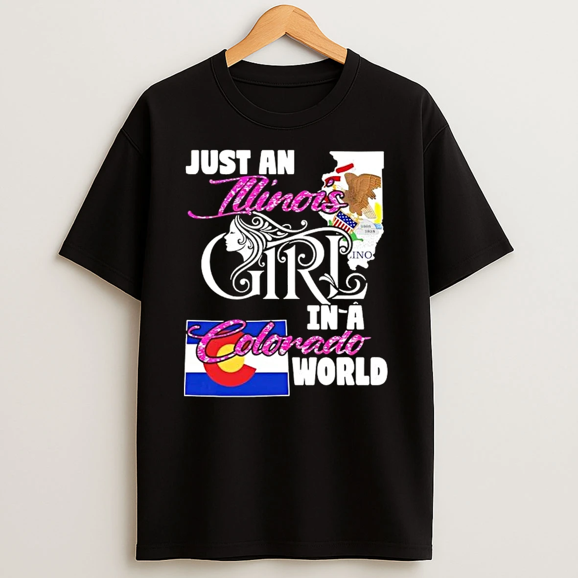 Just An Illinois Girl In A Colorado World T Shirt
